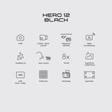 GoPro HERO12 DualLCDScreens 5.3K60 UltraHDVideo HyperSmooth 6.0withAutoBoostWaterproof Sports and Action Camera (Black, 27 MP)