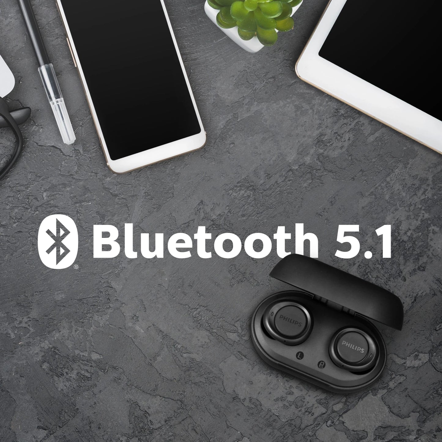 PHILIPS Bluetooth In Ear Earbuds, 18H Play Time, 6mm Dynamic Drivers, IPX4 Proof Bluetooth Headset (Black, True Wireless)